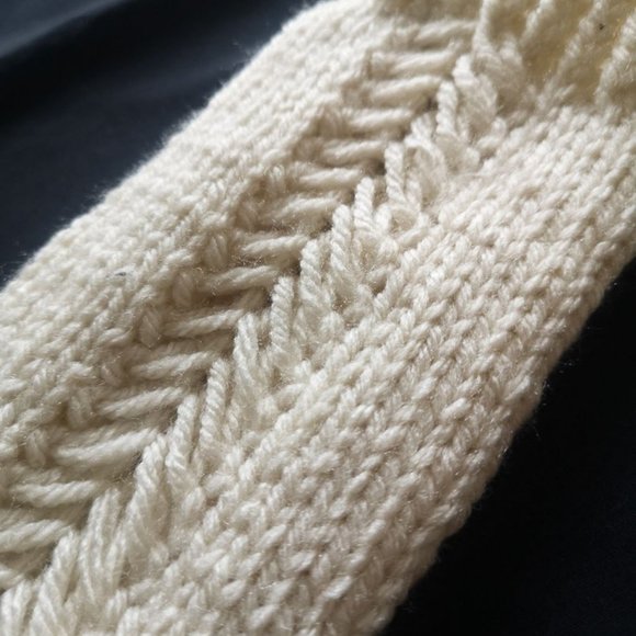 Made in Canada Fingerless Gloves Mittens ArmWarmer Glovelets Cream - Picture 7 of 8